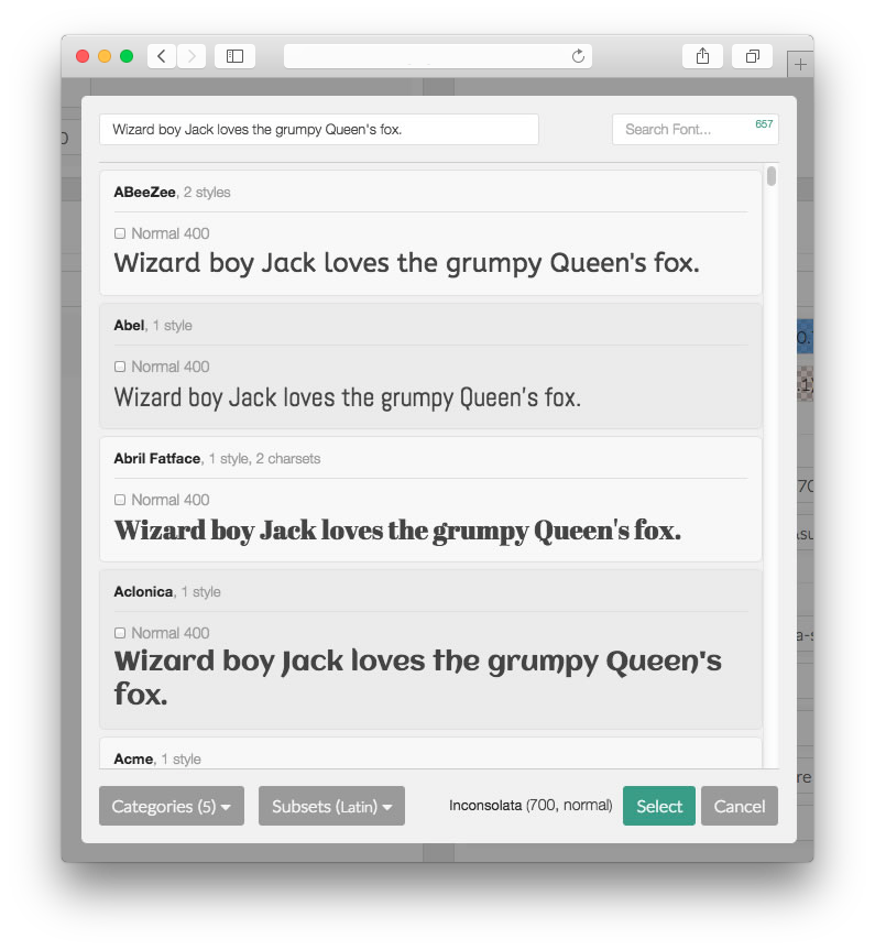 Gantry 5 - Поддерживает Google Fonts