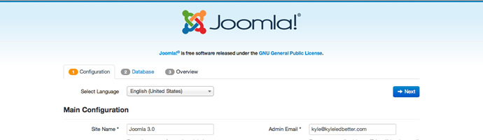 Что нового в Joomla 3 Alpha-2 - установка