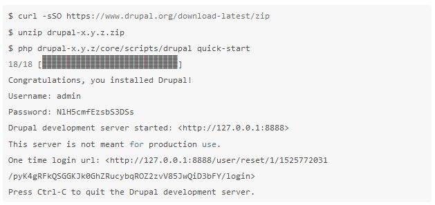 Drupal 8.6.0 CLI quick-start