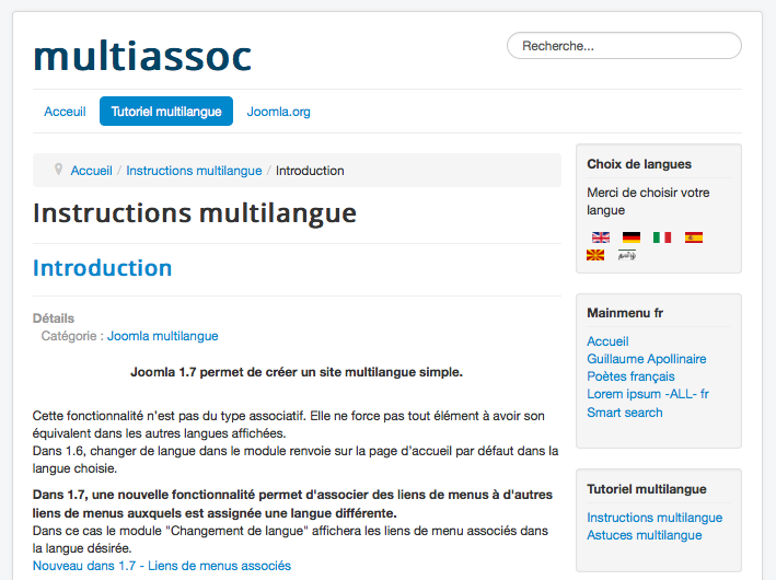 Многоязычность в Joomla 3.0.2. Что нового? - связанная статья