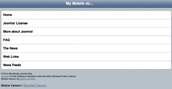 iPhone / iPad / iPod версия Joomla