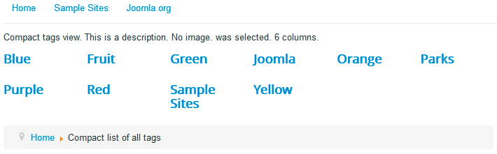 Теги в Joomla - компактный щаблон списка тегов