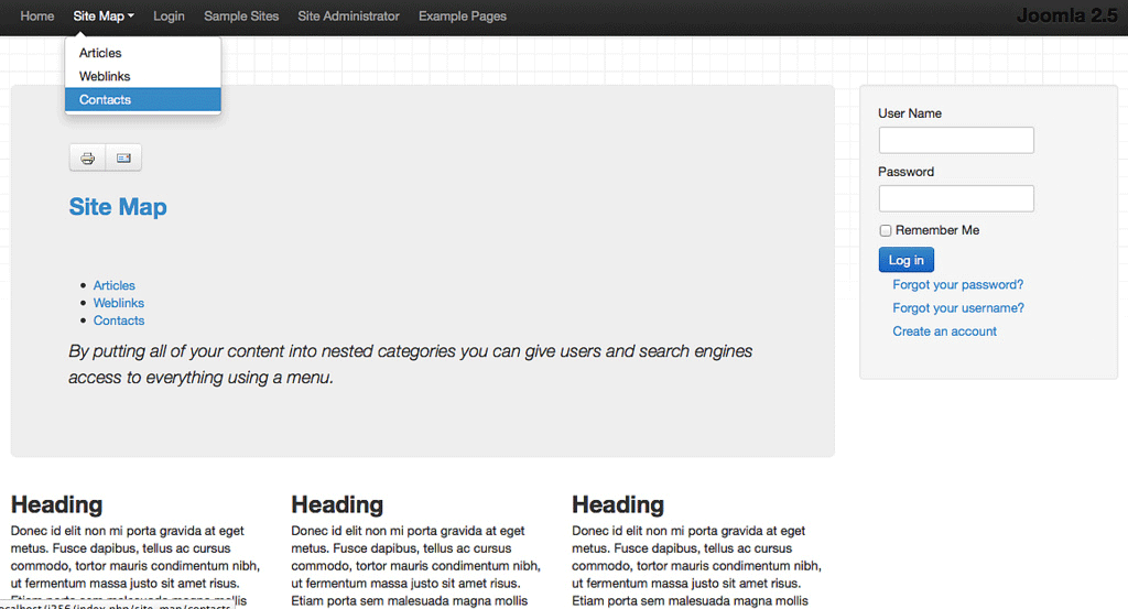 Шаблон Joomla с адаптивной версткой на базе фреймворка Twitter Bootstrap - фронтальная часть