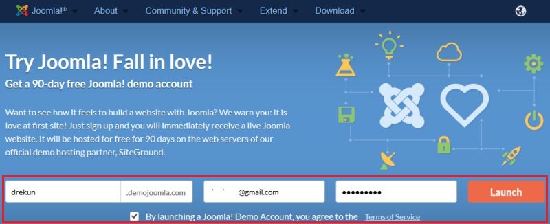 Главная страница demo.joomla.org